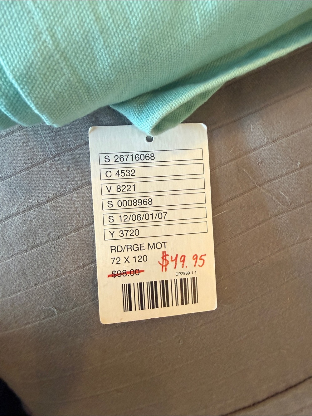 Coastal Rope & Coral Table Cloth - Blue, Red, Mint - Picture 2 of 3